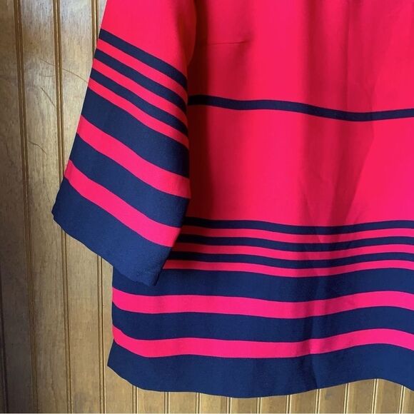 St. Tropez West Red & Black Blouse Women Medium - Picture 3 of 8